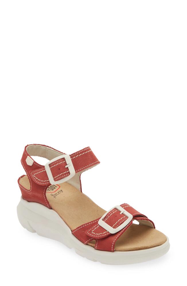 On Foot 80217 Orleans Wedge Sandal in Red Cover