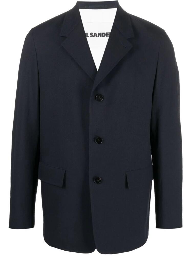 Jil Sander button-fastening single-breasted blazer - Blue Cover