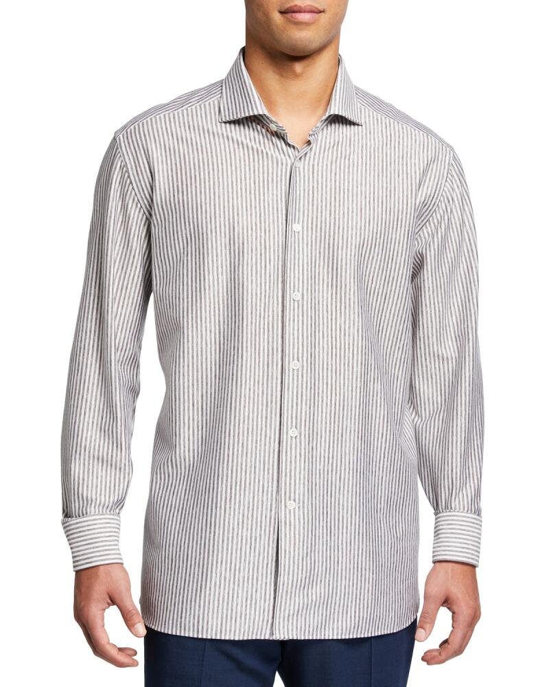 Corneliani Men's Striped Sport Shirt Cover