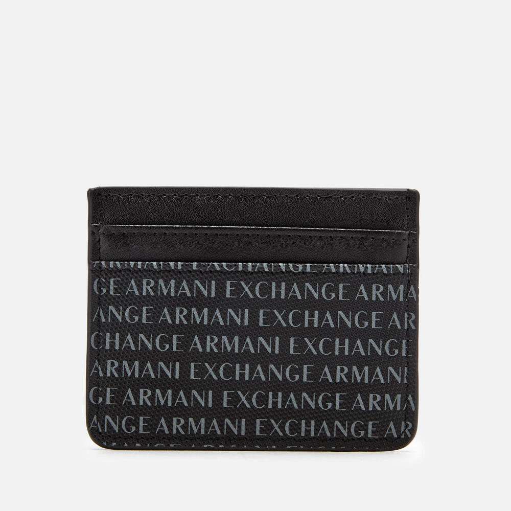 Armani Exchange Men's All Over Print Credit Card Case - Black Cover