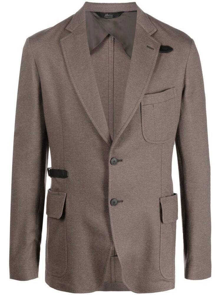 Brioni single-breasted button blazer - Brown Cover