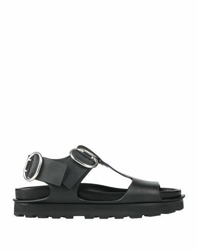 Jil Sander Man Sandals Black Cowhide Cover