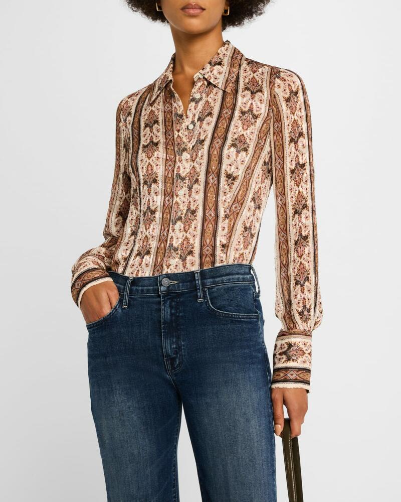 PAIGE Desano Printed Button-Front Shirt Cover