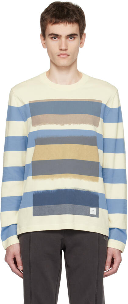 PS by Paul Smith Off-White Stripe Sweater Cover