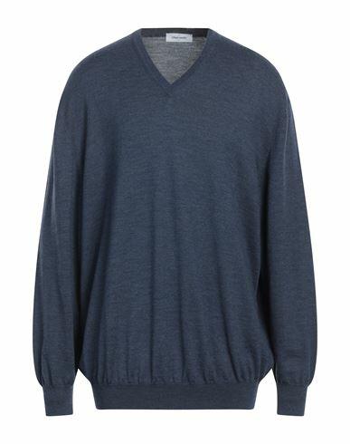 Gran Sasso Man Sweater Slate blue Virgin Wool Cover