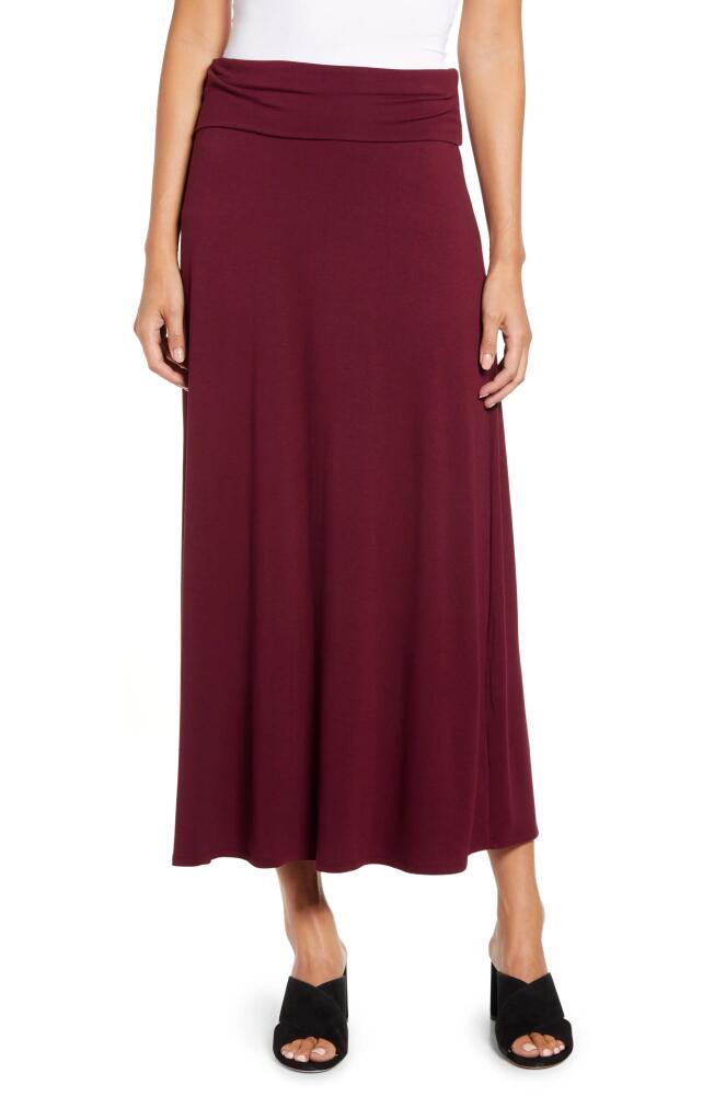 Loveappella Roll Top Maxi Skirt in Dk Burgundy Cover