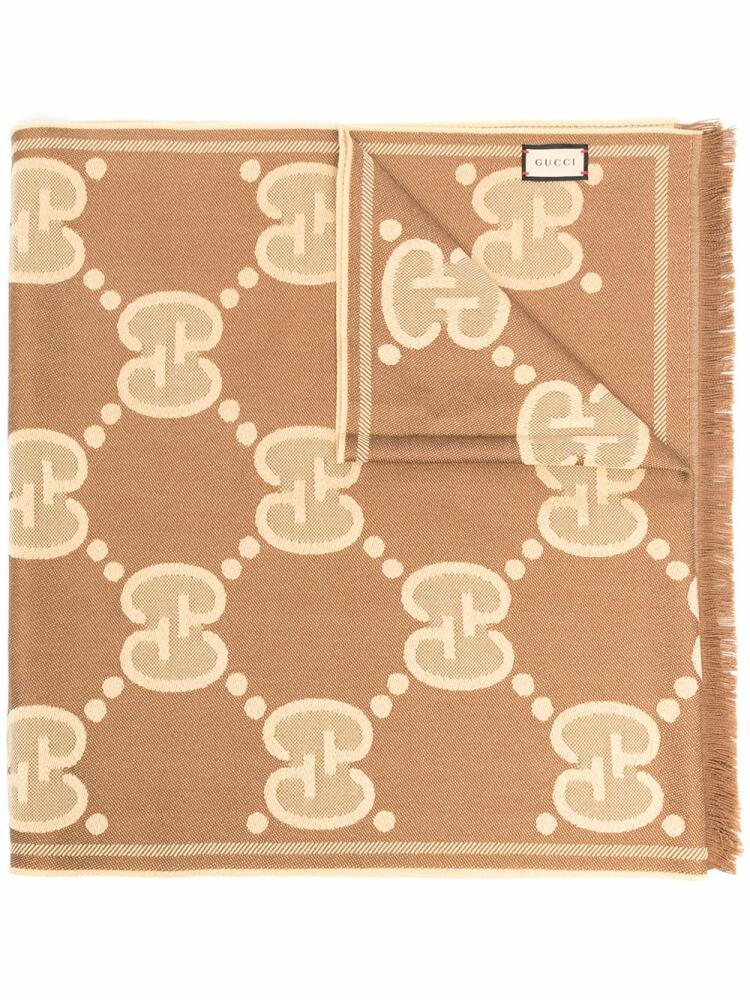 Gucci GG-jacquard scarf - Brown Cover