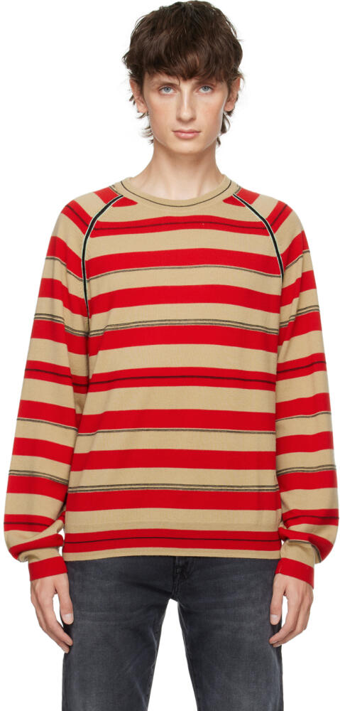 PS by Paul Smith Red & Beige Striped Sweater Cover