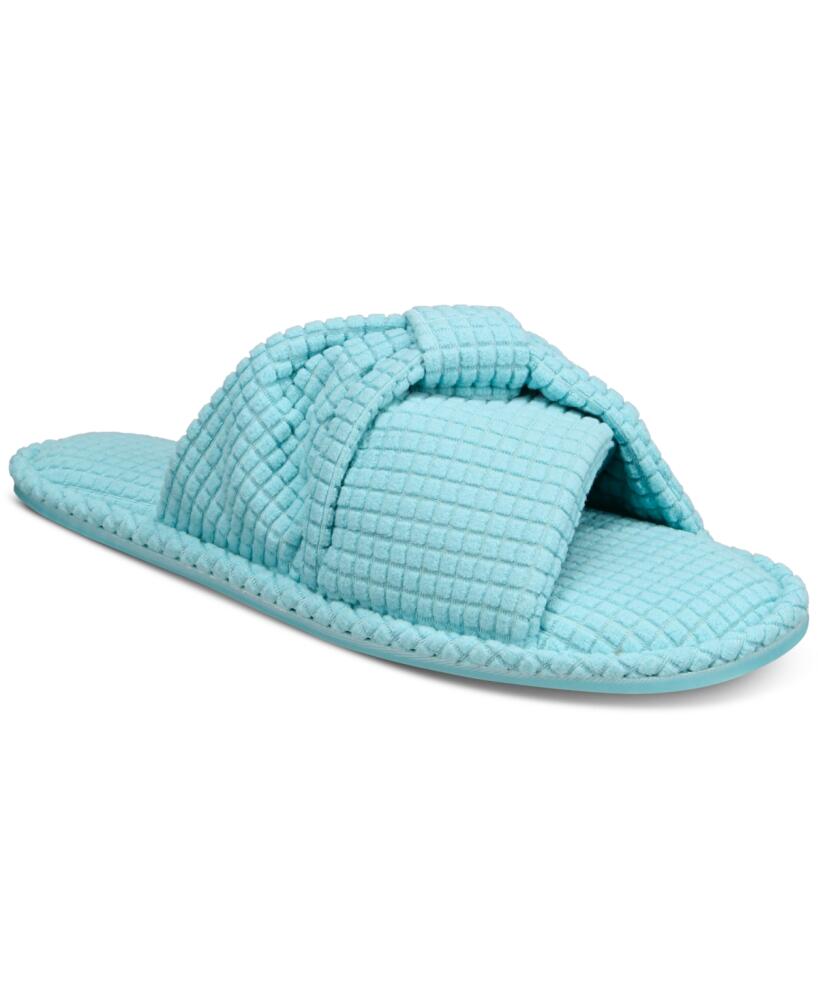 Charter Club Women's Textured Knot-Top Slippers, Created for Macy's - Etched Glass Cover