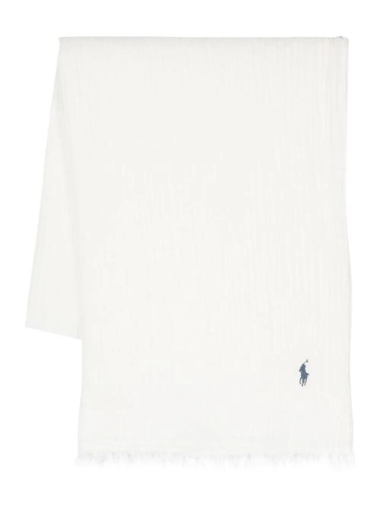 Polo Ralph Lauren fringed scarf - White Cover