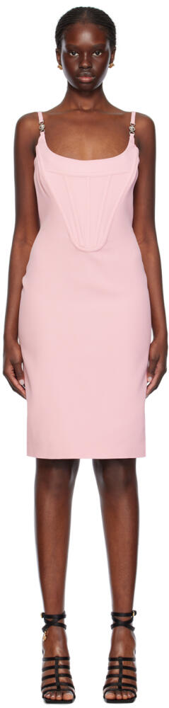 Versace Pink Corset Midi Dress Cover