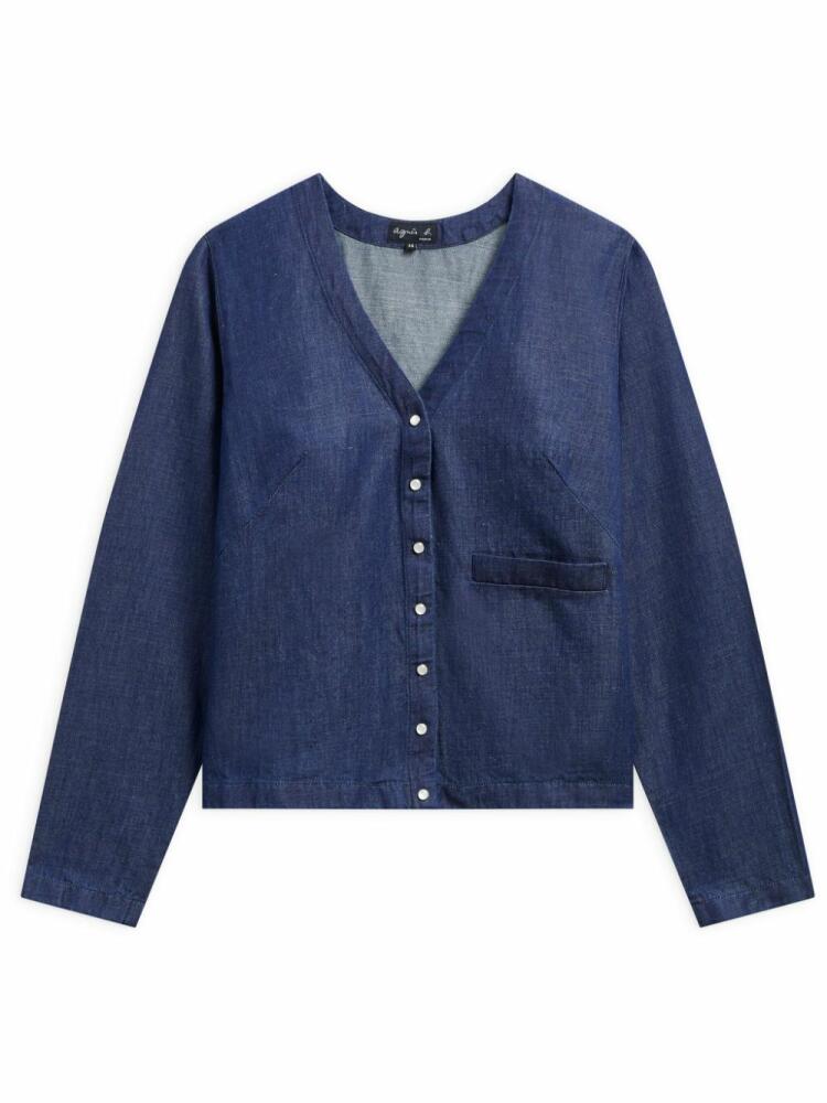 agnès b. Phone V-neck cardigan - Blue Cover