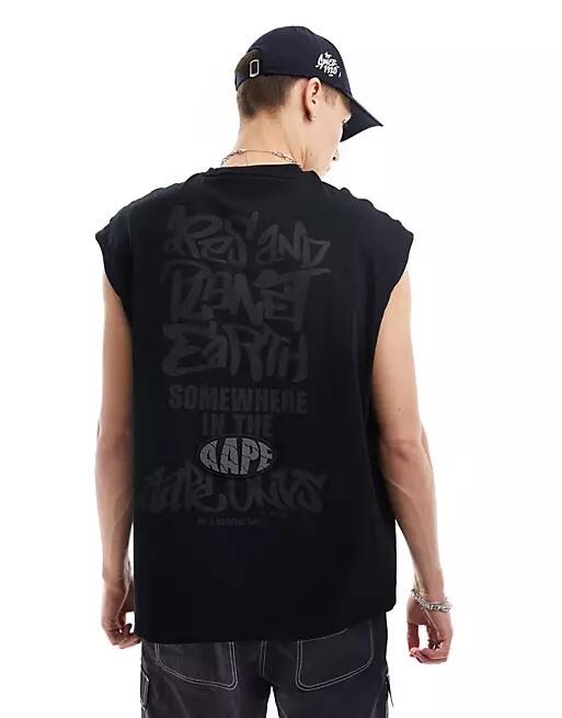 AAPE By A Bathing Ape loose fit tank top in black Cover