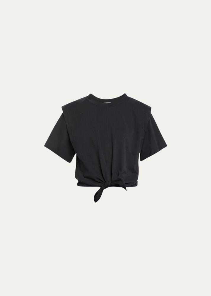 Isabel Marant Zelikia Tie-Front Jersey Tee Cover