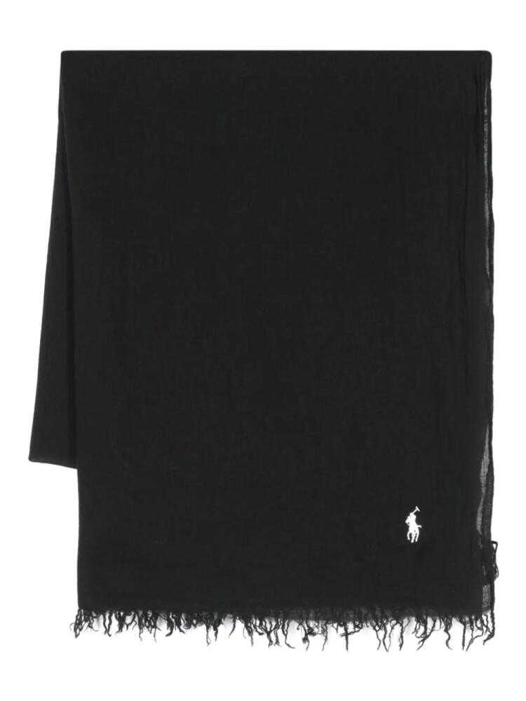 Polo Ralph Lauren fringed scarf - Black Cover