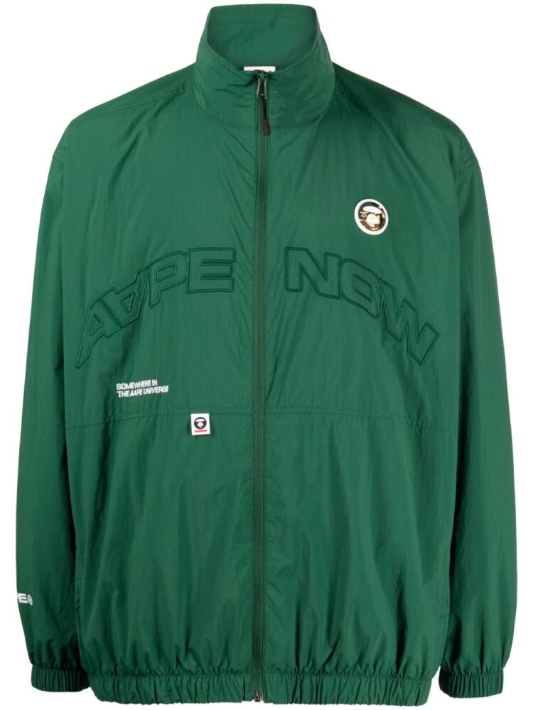 AAPE BY *A BATHING APE® logo-embroidered high-neck jacket - Green Cover