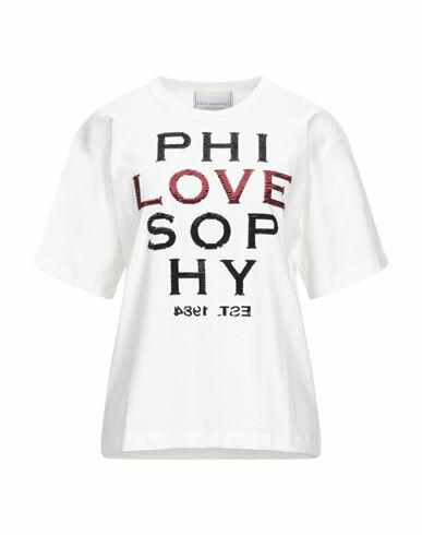 Philosophy Di Lorenzo Serafini Woman T-shirt White Cotton, Polyester Cover