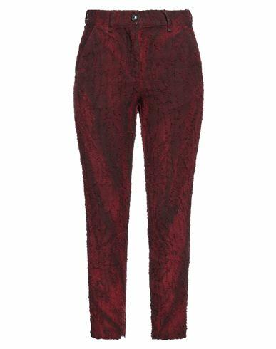 Masnada Woman Pants Burgundy Cotton, Elastane Cover