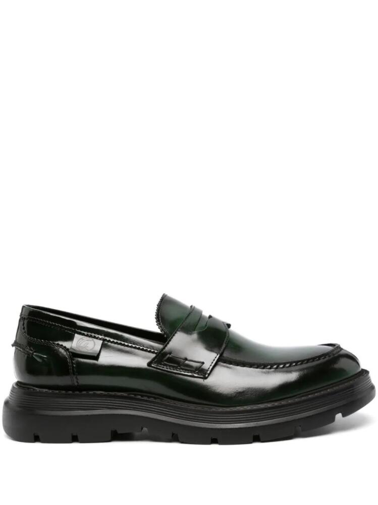 Giuliano Galiano Freddie penny-slot leather loafers - Green Cover