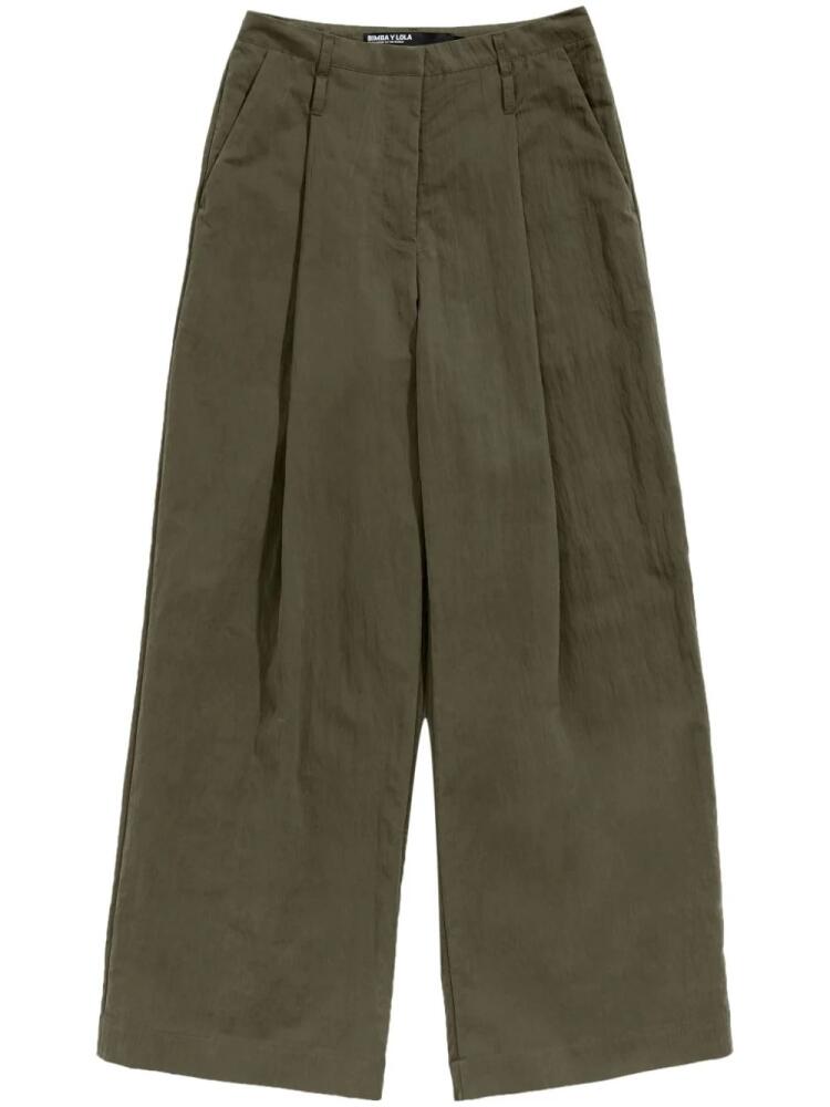 Bimba y Lola wide-leg darted trousers - Green Cover