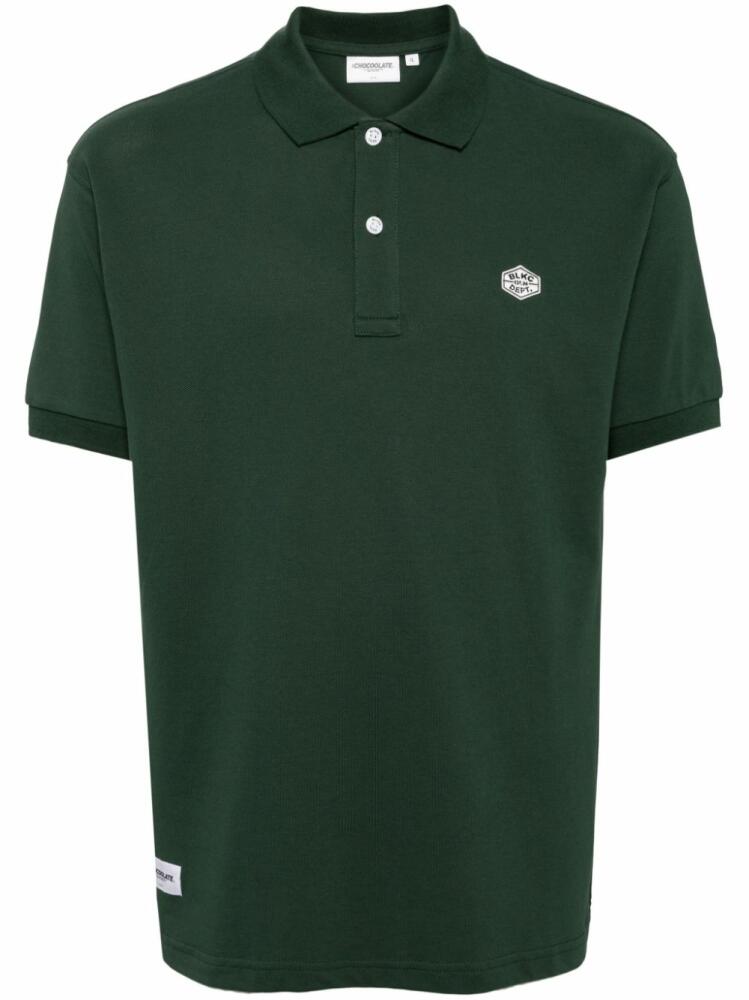 CHOCOOLATE logo-patch cotton polo shirt - Green Cover