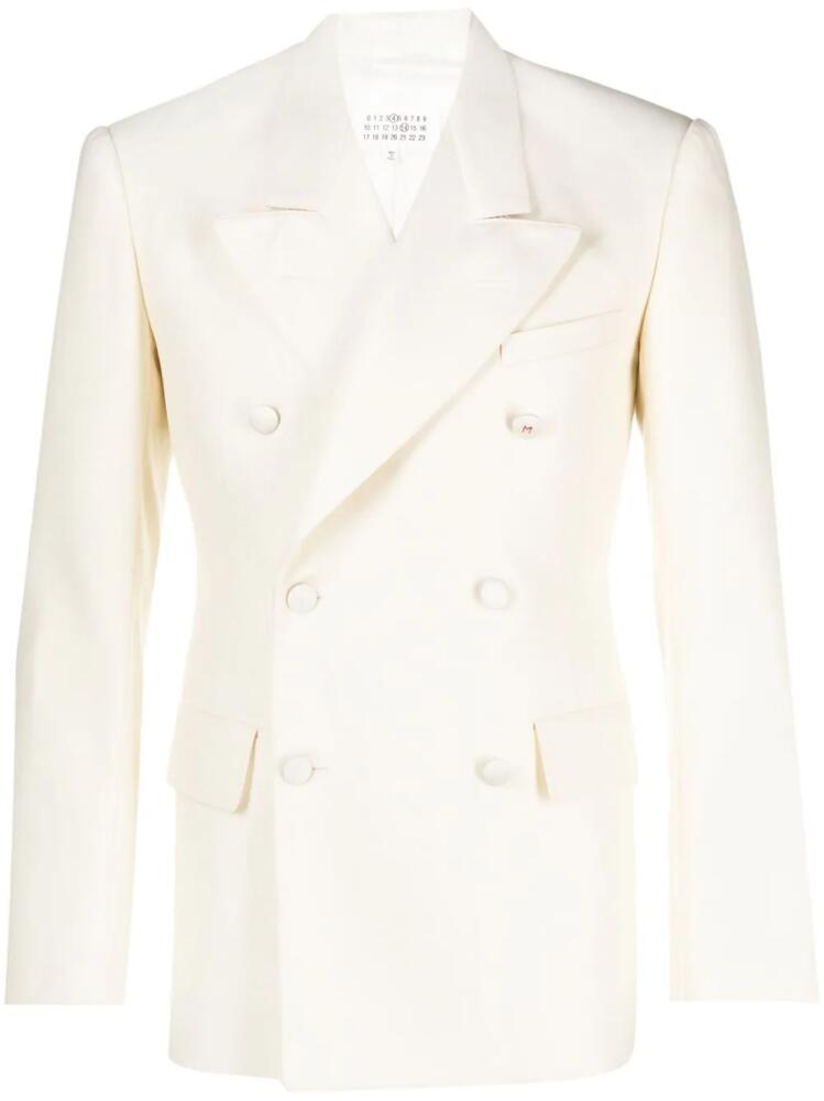 Maison Margiela double-breasted mohair-silk blazer - Neutrals Cover