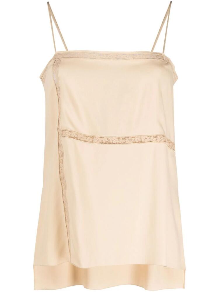 Chloé lace-trim high-low camisole - Neutrals Cover