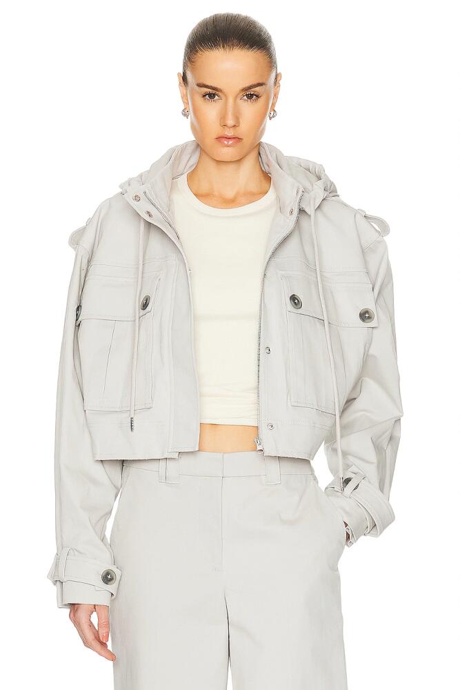 GRLFRND Cropped Utility Jacket in Light Grey Cover