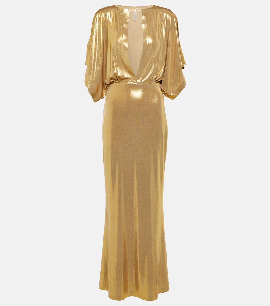 Norma Kamali Obie metallic jersey maxi dress Cover