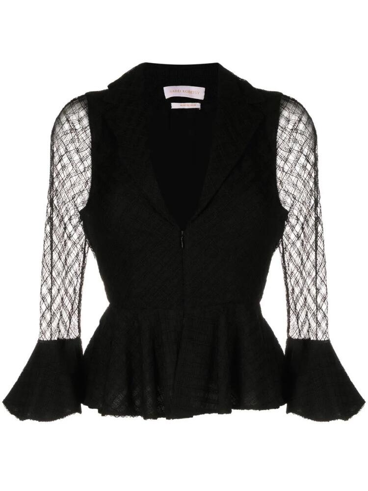 Saiid Kobeisy lace peplum top - Black Cover