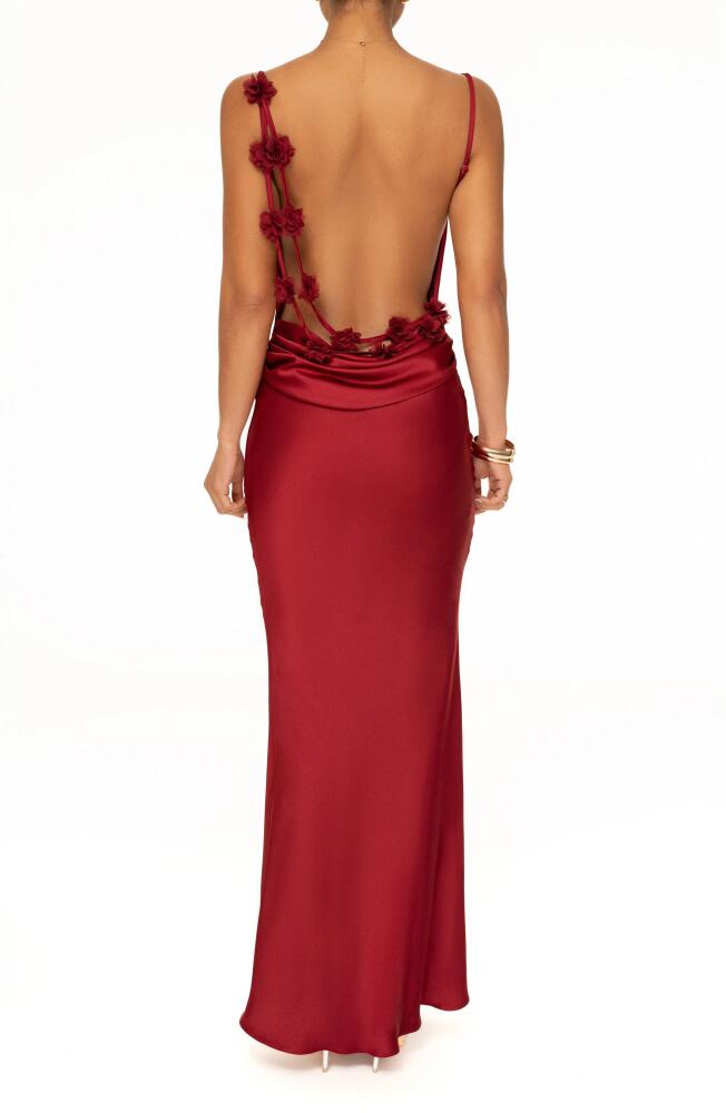 JLUXLABEL Down the Aisle Open Back Satin Gown in Red Cover