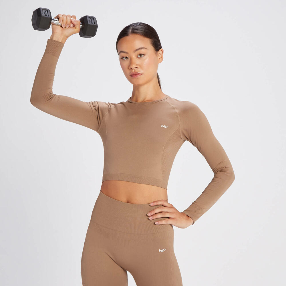 MP Women's Shape Seamless Long Sleeve Crop Top - Toffee Cover