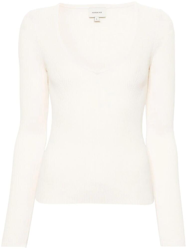 HERSKIND Nova knitted blouse - White Cover