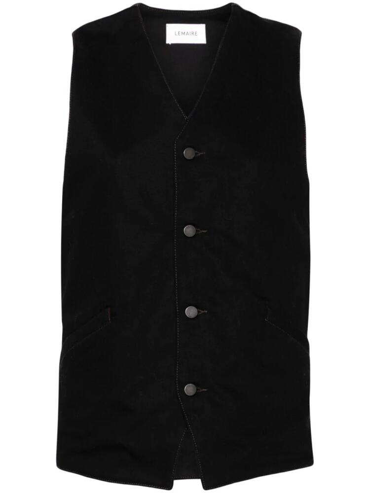 LEMAIRE cotton-denim waistcoat - Black Cover