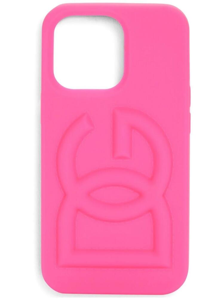 Dolce & Gabbana 3D-logo iPhone 13 Pro case - Pink Cover