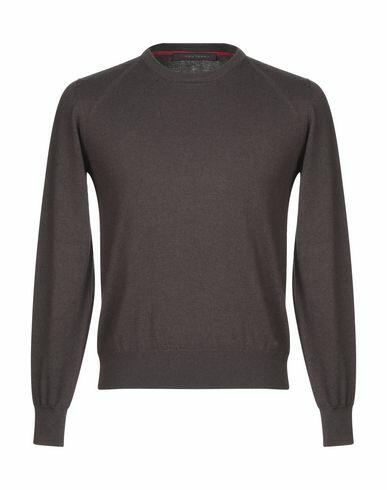 Peuterey Man Sweater Dark brown Cotton, Wool, Polyamide Cover