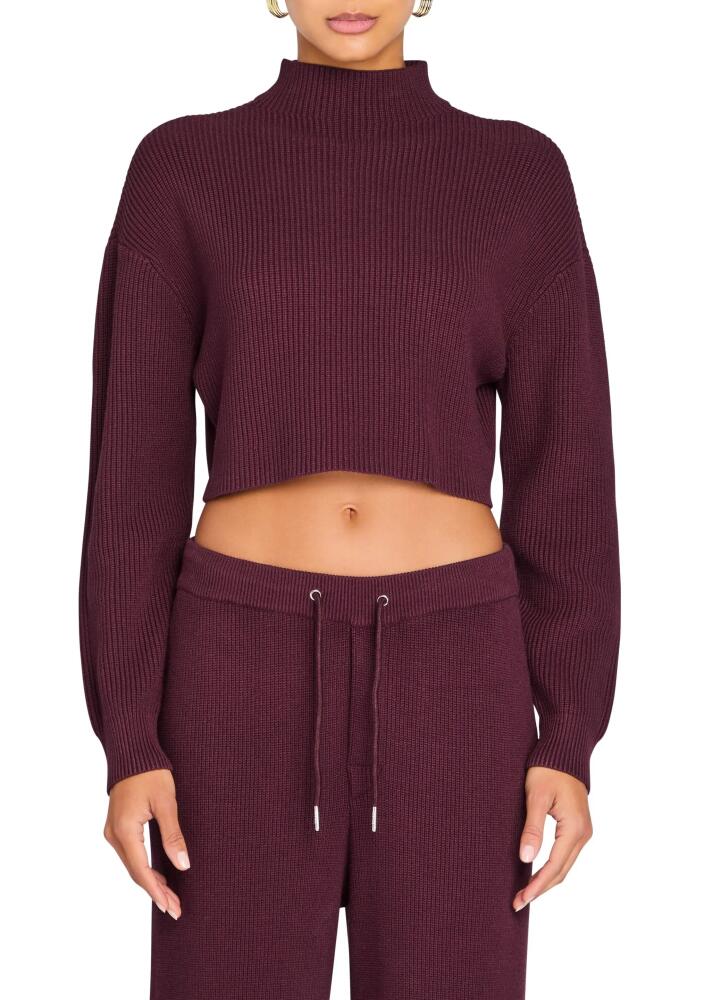 SER.O.YA Carmen Mid Cropped Sweater in Merlot Cover