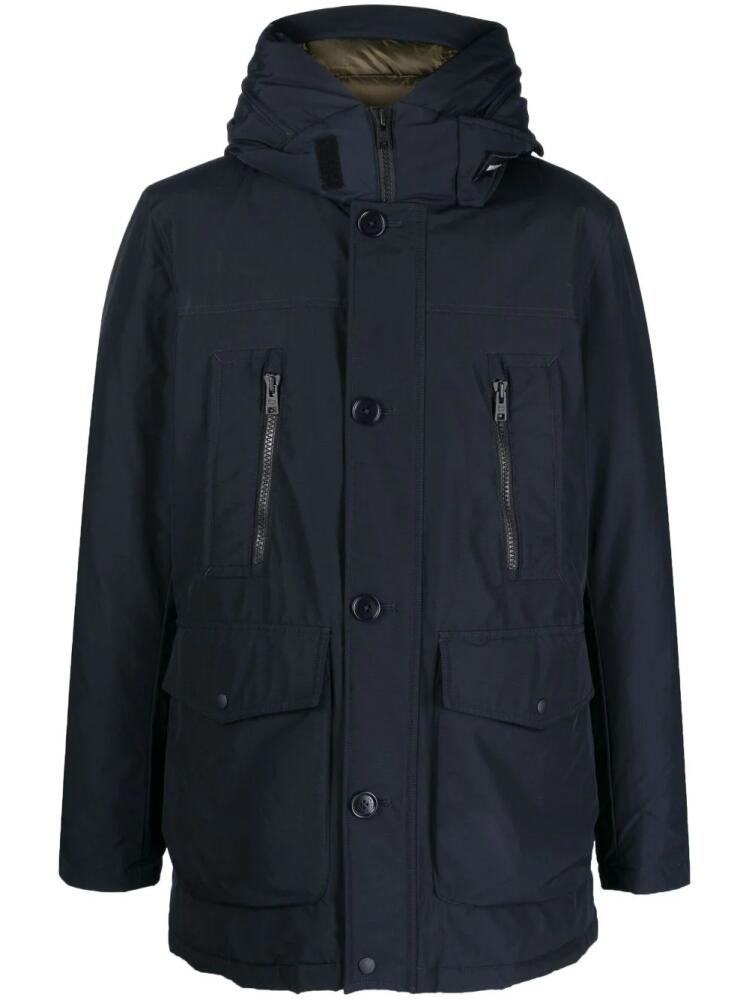 Woolrich long-sleeve hooded padded coat - Blue Cover