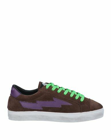 Sanyako Man Sneakers Brown Soft Leather, Textile fibers Cover