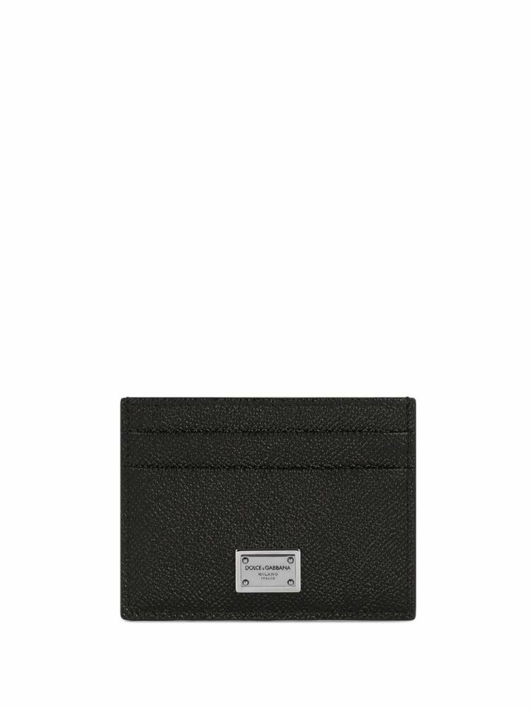 Dolce & Gabbana logo-tag leather card holder - Black Cover