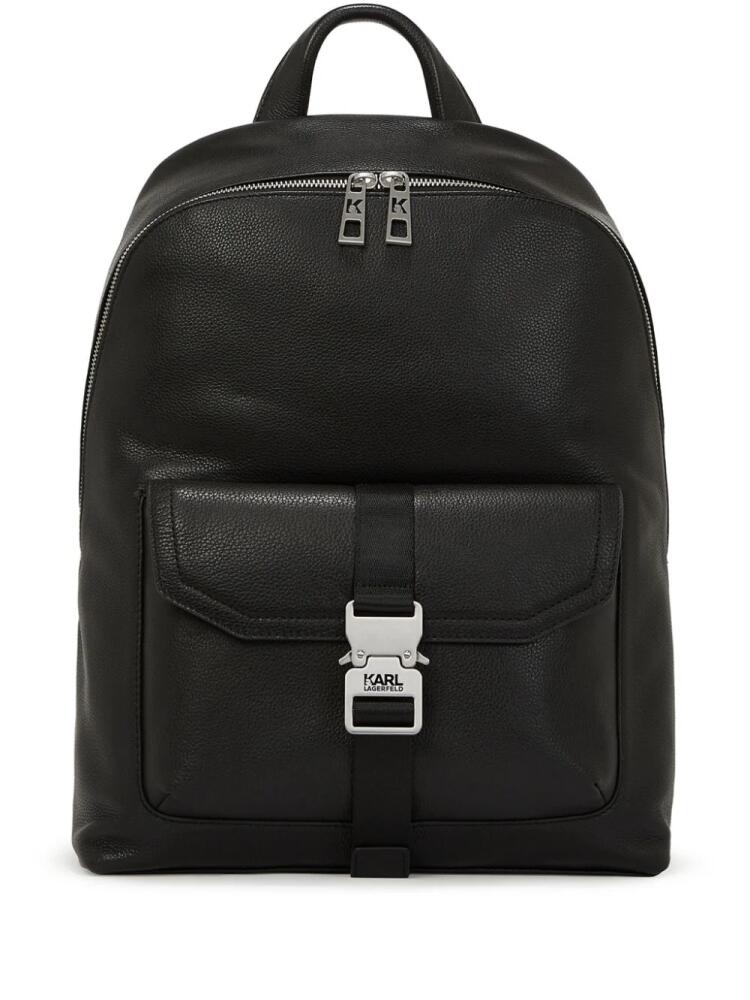 Karl Lagerfeld pebbled leather backpack - Black Cover