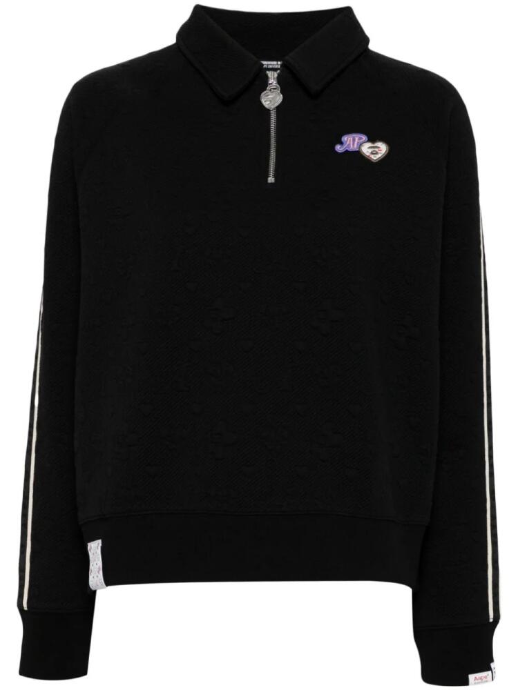 AAPE BY *A BATHING APE® Moonface logo half-zip sweatshirt - Black Cover