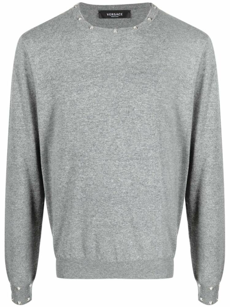 Versace studded crew-neck jumper - Grey Cover