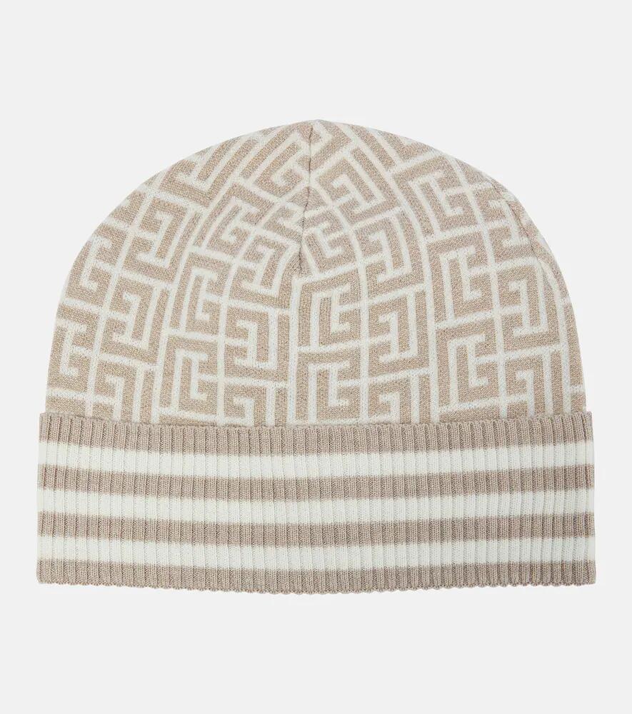 Balmain Monogram wool-blend beanie Cover