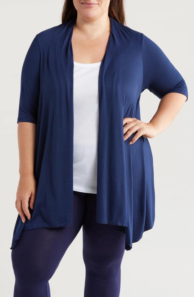 24seven Comfort Apparel Open Front Long Cardigan in Navy Cover