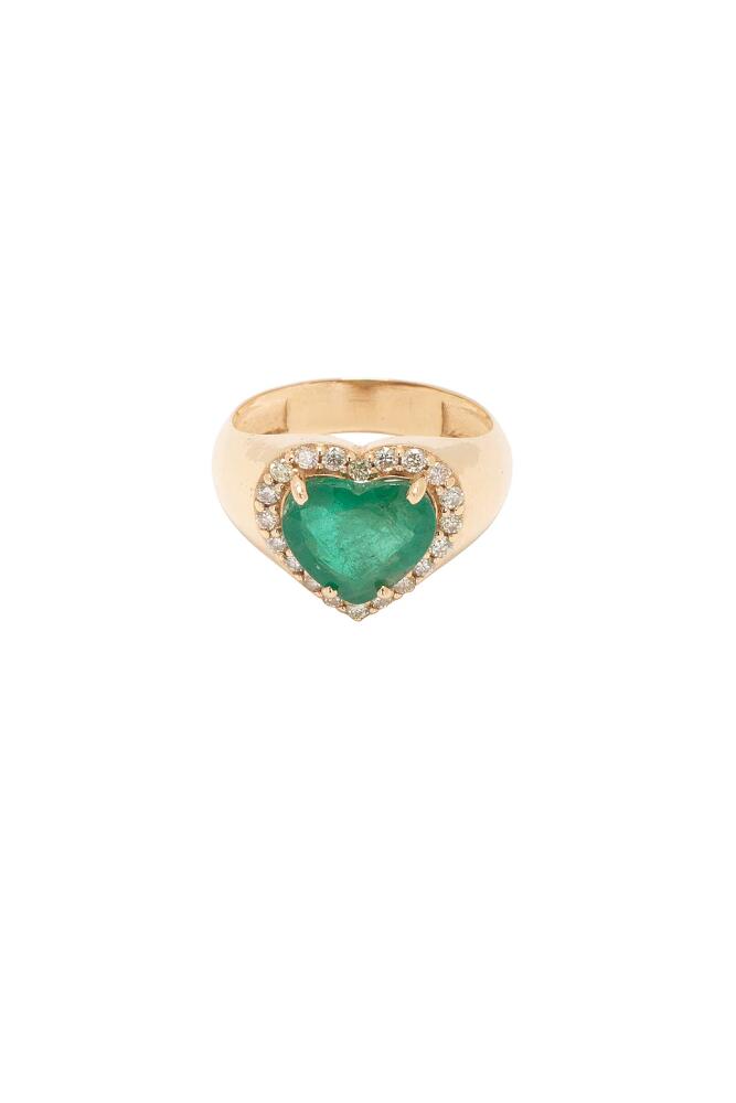 Siena Jewelry Heart Diamond Pinky Ring in Metallic Gold Cover