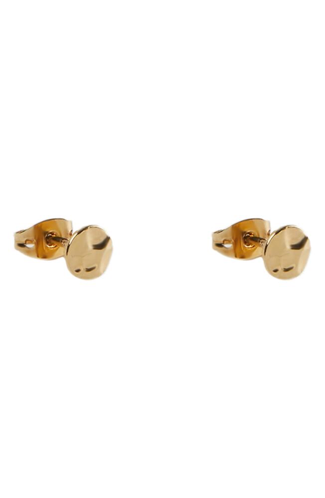 Argento Vivo Sterling Silver Hammered Stud Earrings in Gold/Silver Cover