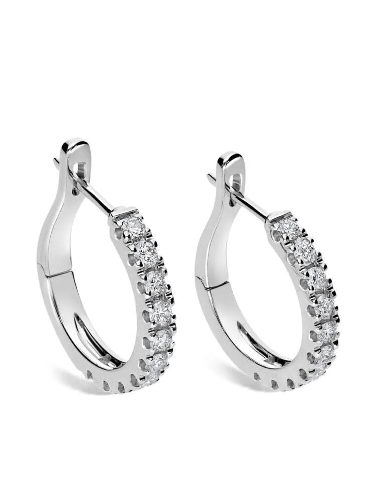 LEO PIZZO 18kt white gold diamond hoop earrings - Silver Cover