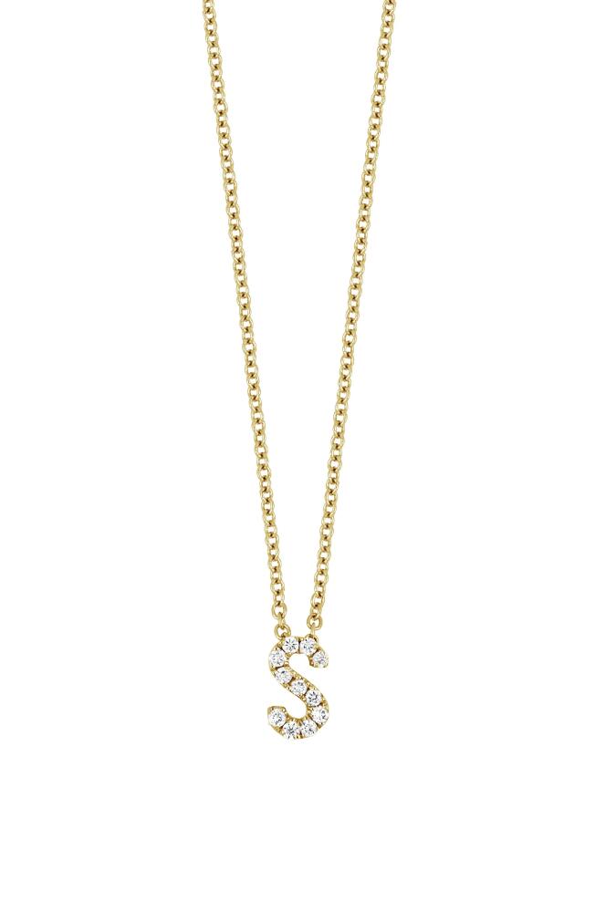 Bony Levy 18k Gold Pavé Diamond Initial Pendant Necklace in Yellow Gold - S Cover