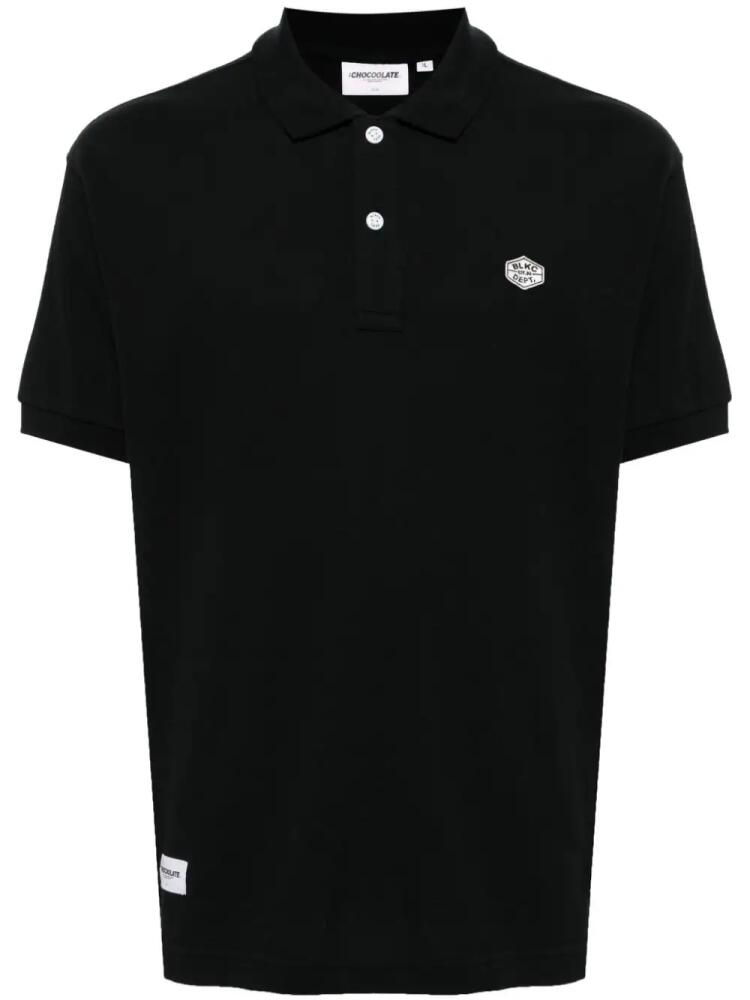 CHOCOOLATE logo-embroidered cotton polo shirt - Black Cover